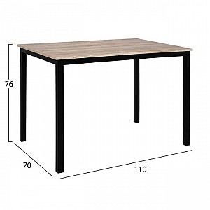 ΤΡΑΠΕΖΙ ΤΡΑΠΕΖΑΡΙΑΣ 110X70Χ76 SONAMA ΜΕ ΜΑΥΡΑ ΠΟΔΙΑ HM8332