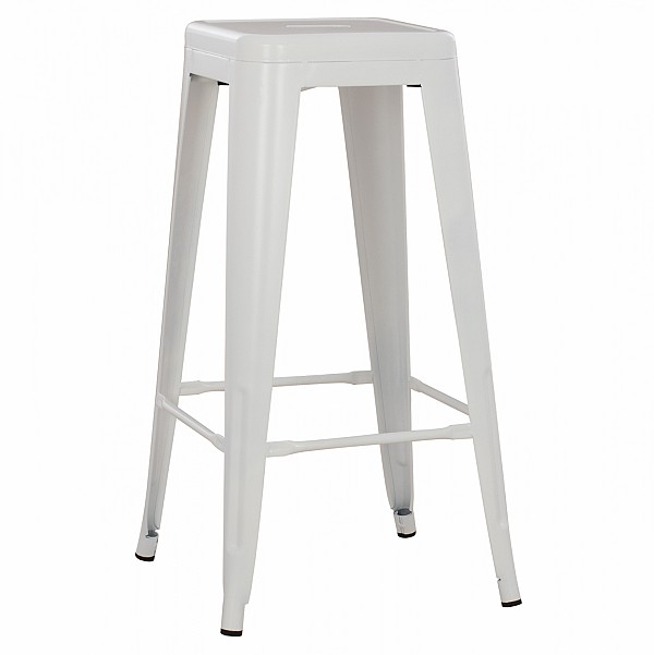 B2bmarkt ΣΚΑΜΠΟ BAR ΜΕΤΑΛΛΙΚΟ MELITA ΣΕ ΛΕΥΚΟ ΜΑΤ HM8642.21 43x43x78 εκ.