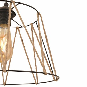 B2bmarkt ΦΩΤΙΣΤΙΚΟ ΟΡΟΦΗΣ ΜΕΤΑΛΛΙΚΟ ΜΑΥΡΟ ΜΕ ΣΧΟΙΝΙ ΜΠΕΖ HM7566.01 Φ30x81Υ εκ.