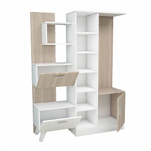 B2bmarkt ΕΠΙΠΛΟ ΕΙΣΟΔΟΥ ΜΕ ΡΑΦΙΑ & ΚΑΘΡΕΠΤΗ ILIANA HM2265 ΛΕΥΚΟ-SONAMA 125,5x37,5x166,5 εκ.