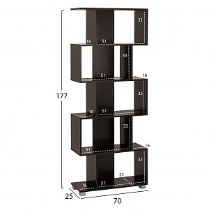 B2bmarkt ΒΙΒΛΙΟΘΗΚΗ ΜΕΛΑΜΙΝΗΣ HM2385.01 ΒΕΓΓΕ 70x25x177Υ εκ.
