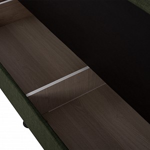 B2bmarkt ΚΑΝΑΠΕΣ ΚΡΕΒΑΤΙ ANDRI ΤΡΙΘΕΣΙΟΣ DARK OLIVE HM3239.05 180x72x77 εκ.