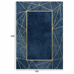B2bmarkt ΧΑΛΙ ΣΑΛΟΝΙΟΥ ΜΕ ΚΡΟΣΙΑ JOSIANE ΜΠΛΕ - ΧΡΥΣΟ HM7675.28 160X230 εκ.