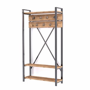 B2bmarkt ΕΠΙΠΛΟ ΕΙΣΟΔΟΥ HM8943.01 NATURAL WOOD & ΜΑΥΡΟ  90x34x180 εκ.