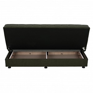 B2bmarkt ΚΑΝΑΠΕΣ ΚΡΕΒΑΤΙ ANDRI ΤΡΙΘΕΣΙΟΣ DARK OLIVE HM3239.05 180x72x77 εκ.