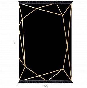 B2bmarkt ΧΑΛΙ ΣΑΛΟΝΙΟΥ ΜΕ ΚΡΟΣΙΑ JOSIANE ΜΑΥΡΟ-ΧΡΥΣΟ HM7677.30 120X170 εκ.