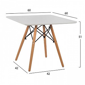 B2bmarkt ΤΡΑΠΕΖΙ MINIMAL KID 60X60X51Yεκ. ΛΕΥΚΟ HM8452.01