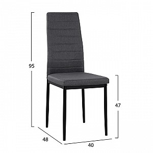 B2bmarkt ΣΕΤ 5ΤΜΧ ΤΡΑΠΕΖΙ SONAMA & ΚΑΡΕΚΛΕΣ LADY ΓΚΡΙ ΥΦΑΣΜΑ ΜΑΥΡΟΣ ΣΚΕΛΕΤΟΣ HM11040 140x80x76 cm