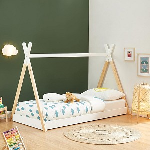 B2bmarkt ΚΡΕΒΑΤΙ ΠΑΙΔΙΚΟ ΜΕ ΣΤΡΩΜΑ MUNK HM21308 ΞΥΛΟ ΠΕΥΚΟΥ ΦΥΣΙΚΟ-ΛΕΥΚΟ--ΣΤΡΩΜΑ 90x190εκ