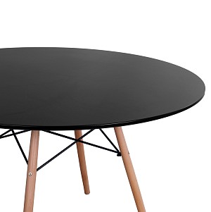 ΤΡΑΠΕΖΙ MINIMAL HM8454.02 ΜΑΥΡΟ ΜΕ ΞΥΛΙΝΑ ΠΟΔΙΑ ΟΞΙΑ Φ120Χ74Υ εκ.