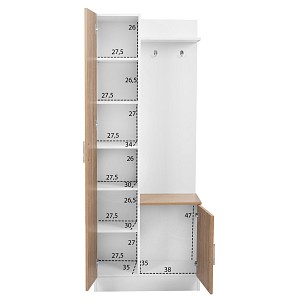 B2bmarkt ΕΠΙΠΛΟ ΕΙΣΟΔΟΥ ΜΕ ΚΑΘΡΕΠΤΗ JANICE HM2264 SONAMA ΛΕΥΚΟ 70x37x181 εκ.