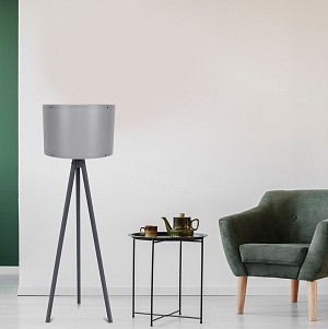 B2bmarkt ΦΩΤΙΣΤΙΚΟ ΔΑΠΕΔΟΥ ΞΥΛΙΝΟ ΜΕ ΓΚΡΙ ΠΟΔΙΑ ΚΑΙ ΓΚΡΙ ΚΑΠΕΛΟ HM7272.09 Φ38x145 εκ.