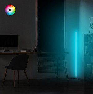 B2bmarkt ΦΩΤΙΣΤΙΚΟ ΔΑΠΕΔΟΥ ΜΑΥΡΟ ΜΕ RGB LED & ΑΣΥΡΜΑΤΟ ΧΕΙΡΙΣΤΗΡΙΟ HM7309 30x30x120 εκ.