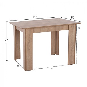 B2bmarkt ΤΡΑΠΕΖΙ ΚΟΥΖΙΝΑΣ HM2428.01 KELVIN SONOMA OAK 110x80x77Υεκ.