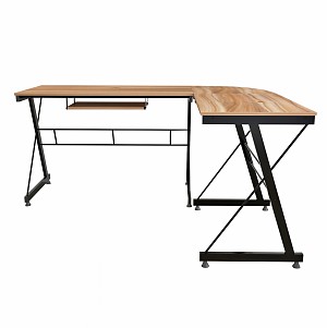 B2bmarkt ΓΩΝΙΑΚΟ ΓΡΑΦΕΙΟ WALNUT ΕΠΙΦΑΝΕΙΑ ΜΕ ΜΕΤΑΛΛΙΚΟ ΣΚΕΛΕΤΟ HM2127.02 158Χ120Χ74εκ.