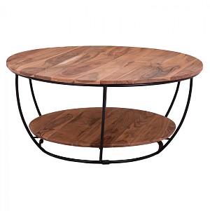 B2bmarkt ΤΡΑΠΕΖΙ ΣΑΛΟΝΙΟΥ ANNETTE ΜΕ ΞΥΛΟ ΑΚΑΚΙΑΣ HM8778.11 Φ90x40 εκ.