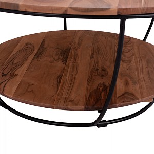 B2bmarkt ΤΡΑΠΕΖΙ ΣΑΛΟΝΙΟΥ ANNETTE ΜΕ ΞΥΛΟ ΑΚΑΚΙΑΣ HM8778.11 Φ90x40 εκ.