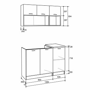 B2bmarkt ΣΥΝΘΕΣΗ ΚΟΥΖΙΝΑΣ NIKLAUS ΜΕΛΑΜΙΝΗ SONAMA-ΛΕΥΚΟ HM2438 46-29,2x120 εκ.