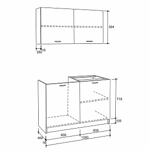 B2bmarkt ΣΥΝΘΕΣΗ ΚΟΥΖΙΝΑΣ BLAINE ΜΕΛΑΜΙΝΗ SONAMA-ΛΕΥΚΟ HM2439 120x46-29,2εκ.