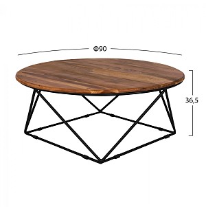 B2bmarkt ΤΡΑΠΕΖΙ ΣΑΛΟΝΙΟΥ BERLIN HM8201.11 ΑΠΟ ΜΑΣΙΦ ΞΥΛΟ ΑΚΑΚΙΑΣ Φ90X36,5Υεκ.
