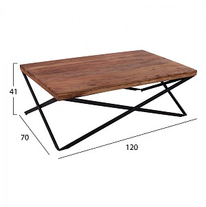 B2bmarkt ΤΡΑΠΕΖΙ ΣΑΛΟΝΙΟΥ SAO PAOLO ΜΑΣΙΦ ΞΥΛΟ ΑΚΑΚΙΑΣ 120X70X41Υεκ.HM8200.11