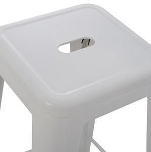 B2bmarkt ΣΚΑΜΠΟ BAR ΜΕΤΑΛΛΙΚΟ MELITA ΣΕ ΛΕΥΚΟ ΜΑΤ HM8642.21 43x43x78 εκ.