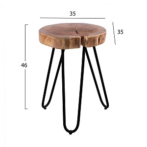 B2bmarkt ΤΡΑΠΕΖΑΚΙ ΣΑΛΟΝΙΟΥ OSLO HM8208.11 ΑΠΟ ΜΑΣΙΦ ΚΟΡΜΟ ΑΚΑΚΙΑΣ 35X35X46Υ