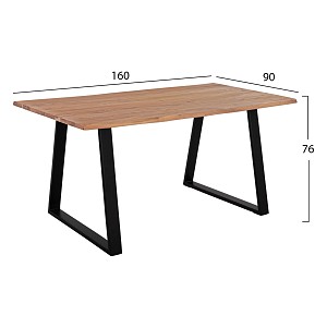 B2bmarkt ΤΡΑΠΕΖΙ ΤΡΑΠΕΖΑΡΙΑΣ SOFIA SLIM HM8500.11 ΜΑΣΙΦ ΞΥΛΟ ΑΚΑΚΙΑΣ 160x90x76Υ εκ.