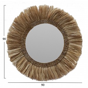 B2bmarkt ΚΑΘΡΕΠΤΗΣ ΣΤΡΟΓΓΥΛΟΣ ΜΕ ΠΛΑΙΣΙΟ ΑΠΟ ΑΜΠΑΚΑ ΣΕ ΧΡΩΜΑ ΦΥΣΙΚΟ 90x4,5x90Yεκ. HM7730