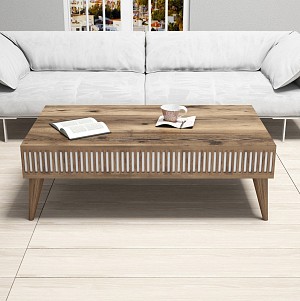 B2bmarkt ΤΡΑΠΕΖΙ ΣΑΛΟΝΙΟΥ HM9505.01 ΜΕΛΑΜΙΝΗΣ ΚΑΡΥΔΙ ΜΕ ΛΕΥΚΕΣ ΛΕΠΤΟΜΕΡΕΙΕΣ 105x60x34.6Υεκ.
