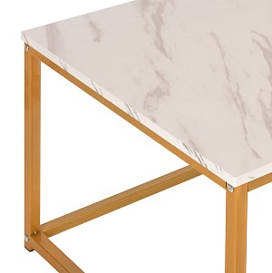 B2bmarkt ΤΡΑΠΕΖΙ ΣΑΛΟΝΙΟΥ SAFFRON HM8975.11 ΜΕΛΑΜΙΝΗ ΛΕΥΚΟ ΜΑΡΜΑΡΟ-ΧΡΥΣΗ ΒΑΣΗ 95Χ55Χ43,5Yεκ.