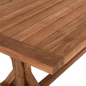 B2bmarkt ΤΡΑΠΕΖΙ ΤΡΑΠΕΖΑΡΙΑΣ KRONOS HM9535 ΑΝΑΚΥΚΛΩΜΕΝΟ ΞΥΛΟ ΤΕΑΚ ΧΙΑΣΤΙ ΠΟΔΙΑ ΦΥΣΙΚΟ 200x90x75Yεκ.