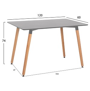 B2bmarkt ΤΡΑΠΕΖΙ MINIMAL HM8581.02 ΜΑΥΡΟ MDF-ΠΟΔΙΑ ΟΞΙΑ ΣΕ ΦΥΣΙΚΟ ΧΡΩΜΑ- 120Χ60X74Υεκ.