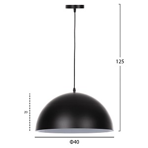 B2bmarkt ΦΩΤΙΣΤΙΚΟ ΟΡΟΦΗΣ ΚΡΕΜΑΣΤΟ HM4078 ΜΑΥΡΟ ΜΕΤΑΛΛΙΚΟ ΚΑΠΕΛΟ Φ40x125Yεκ.
