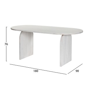 B2bmarkt ΤΡΑΠΕΖΙ ΤΡΑΠΕΖΑΡΙΑΣ ΟΒΑΛ ΗΟΝΚΥ HM9690 ΜΑΣΙΦ ΞΥΛΟ MANGO ΣΕ ΛΕΥΚΟ 180x90x76Υεκ.