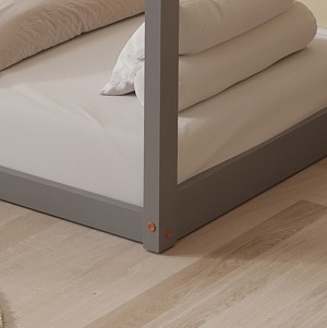 B2bmarkt ΚΡΕΒΑΤΙ ΠΑΙΔΙΚΟ PEPE HM678.05 τ.MONTESSORI ΞΥΛΟ ΠΕΥΚΟ ΓΚΡΙ- 140x70εκ