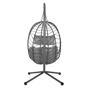 B2bmarkt ΚΡΕΜΑΣΤΗ ΠΟΛΥΘΡΟΝΑ ΦΩΛΙΑ MILLIE HM5997.10 ΜΕΤΑΛΛΟ-ΣΥΝΘ.RATTAN ΓΚΡΙ 90x75x190Υεκ.