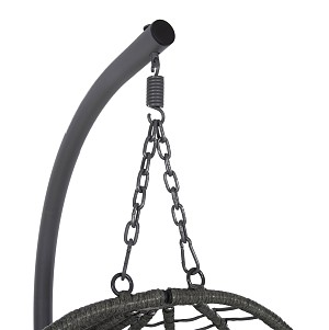 B2bmarkt ΚΡΕΜΑΣΤΗ ΠΟΛΥΘΡΟΝΑ ΦΩΛΙΑ MILLIE HM5997.10 ΜΕΤΑΛΛΟ-ΣΥΝΘ.RATTAN ΓΚΡΙ 90x75x190Υεκ.