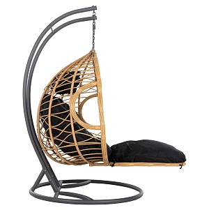 B2bmarkt ΔΙΠΛΗ ΚΡΕΜΑΣΤΗ ΦΩΛΙΑ ME ΥΠΟΠΟΔΙΟ GRACIE HM5754.02 ΜΠΕΖ ΣΥΝΘ.RATTAN-ΓΚΡΙ ΜΕΤΑΛ.ΣΚΕΛΕΤΟΣ Φ120x200Υεκ