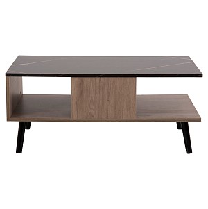 B2bmarkt ΤΡΑΠΕΖΙ ΣΑΛΟΝΙΟΥ ΜΕ ΡΑΦΙ GUNNEZ HM9036.21 ΚΑΡΥΔΙ-ΜΑΥΡΟ ΜΑΡΜΑΡΟ 90x54x38.5Υεκ.