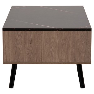 B2bmarkt ΤΡΑΠΕΖΙ ΣΑΛΟΝΙΟΥ ΜΕ ΡΑΦΙ GUNNEZ HM9036.21 ΚΑΡΥΔΙ-ΜΑΥΡΟ ΜΑΡΜΑΡΟ 90x54x38.5Υεκ.