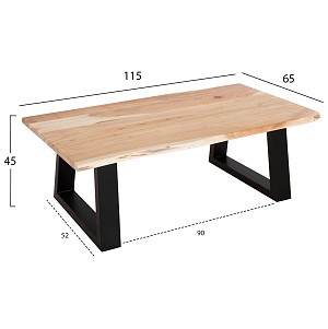 B2bmarkt ΤΡΑΠΕΖΙ ΣΑΛΟΝΙΟΥ SOFIA SLIM HM8502.21 ΞΥΛΟ ΑΚΑΚΙΑΣ ΣΕ ΑΝΟΙΧΤΟ ΦΥΣΙΚΟ 115x65x45Υεκ.