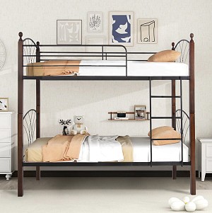 B2bmarkt ΚΟΥΚΕΤΑ ΚΡΕΒΑΤΙ STOREY HM687 ΜΑΥΡΟ ΜΕΤΑΛΛΟ-ΚΑΡΥΔΙ RUBBERWOOD-ΓΙΑ ΣΤΡΩΜΑ 190x90εκ