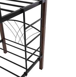 B2bmarkt ΚΟΥΚΕΤΑ ΚΡΕΒΑΤΙ STOREY HM687 ΜΑΥΡΟ ΜΕΤΑΛΛΟ-ΚΑΡΥΔΙ RUBBERWOOD-ΓΙΑ ΣΤΡΩΜΑ 190x90εκ