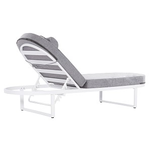 B2bmarkt ΕΠΑΓΓΕΛΜ. ΞΑΠΛΩΣΤΡΑ MALLOW HM10715.01 ΛΕΥΚΟ ΑΛΟΥΜ.& ΓΚΡΙ ΜΑΞΙΛΑΡΙ 198x71x40,5-103Υεκ.