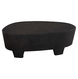 B2bmarkt ΤΡΑΠΕΖΙ ΣΑΛΟΝΙΟΥ ΟΒΑΛ ΣΕΙΡΑ SANTORINI HM18066 MDF ΣΕ ΜΑΥΡΟ ΧΡΩΜΑ 100x60x33Υεκ.