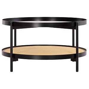 B2bmarkt ΤΡΑΠΕΖΙ ΣΑΛΟΝΙΟΥ SEITZ HM18030 ΓΥΑΛΙ TOP-ΜΕΤΑΛΛΟ-RATTAN ΣΕ ΦΥΣΙΚΟ Φ80x45Υεκ.