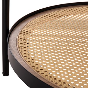 B2bmarkt ΤΡΑΠΕΖΙ ΣΑΛΟΝΙΟΥ SEITZ HM18030 ΓΥΑΛΙ TOP-ΜΕΤΑΛΛΟ-RATTAN ΣΕ ΦΥΣΙΚΟ Φ80x45Υεκ.