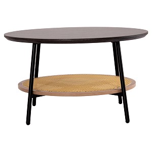 B2bmarkt ΤΡΑΠΕΖΙ ΣΑΛΟΝΙΟΥ SEWELL HM18033 MDF ΣΕ ZEBRANO-ΜΕΤΑΛΛΙΚΑ ΠΟΔΙΑ-WICKER Φ80x46,5Υεκ.
