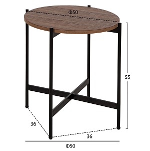 B2bmarkt ΣΕΤ 2ΤΜΧ ΤΡΑΠΕΖΙΑ ΣΑΛΟΝΙΟΥ RONDA HM21089.03 MDF ΣΕ ΚΑΡΥΔΙ ΧΡΩΜΑ Φ80εκ & Φ50εκ